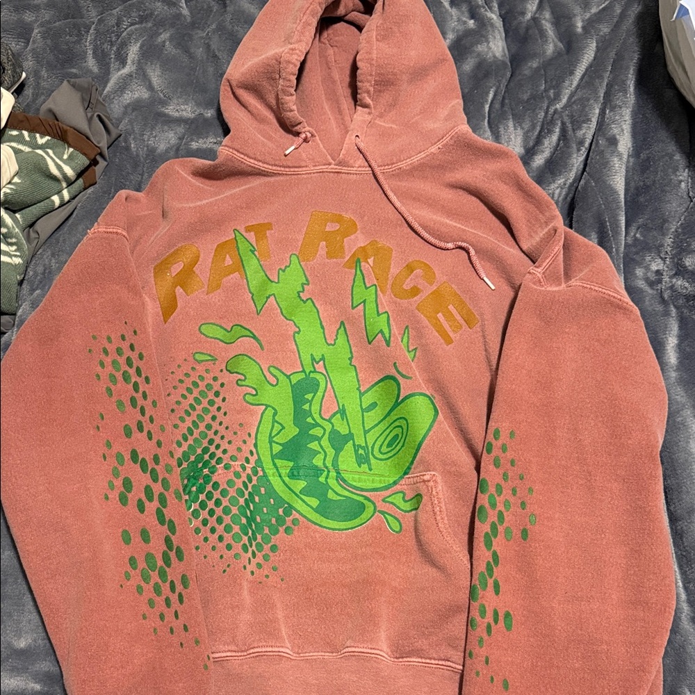 PacSun Rat Race Graphic Hoodie - Brown and Green